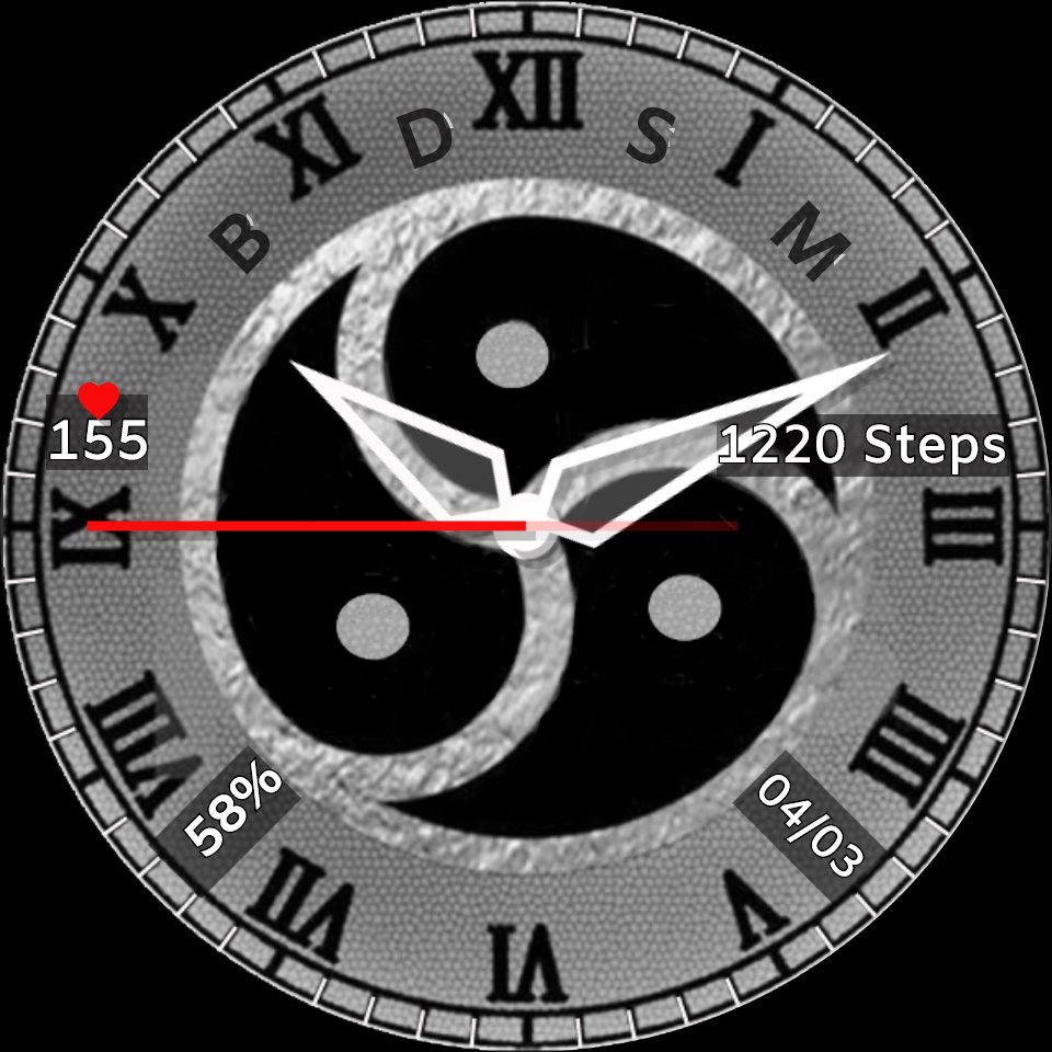 BDSM Logo Silver Full • Facer: the world's largest watch face platform