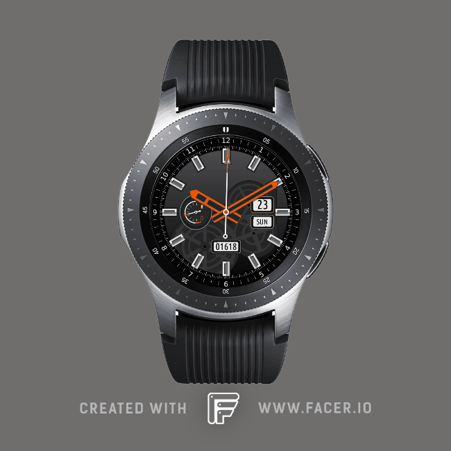 x45.01 - Galaxy (orange) T • Facer: the world's largest watch face 